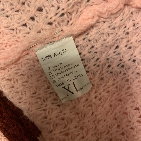 VUTTI ADORABLE WHITE & MULTICOLOR LAYERS OPEN KNIT WIDE LONG SLEEVE SWEATER - Picture 8 of 8